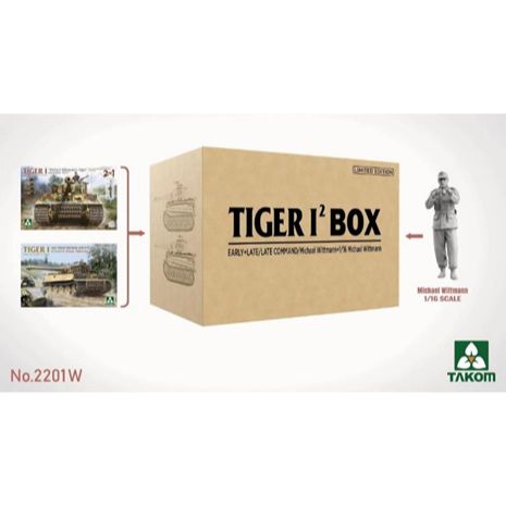 1/35 タイガーⅠ²  ボックス(TKO2201 + TKO2202 + 1/16 ミハエル・ヴィットマン) 限定版