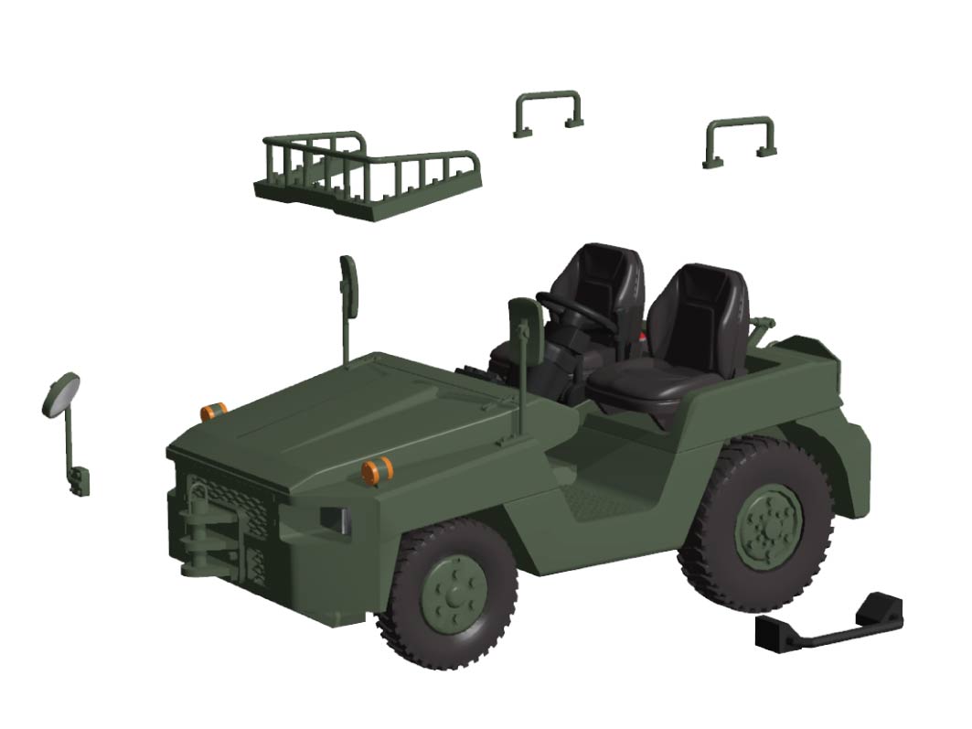 1/48 航空自衛隊 2t 牽引車 Towバー付属
