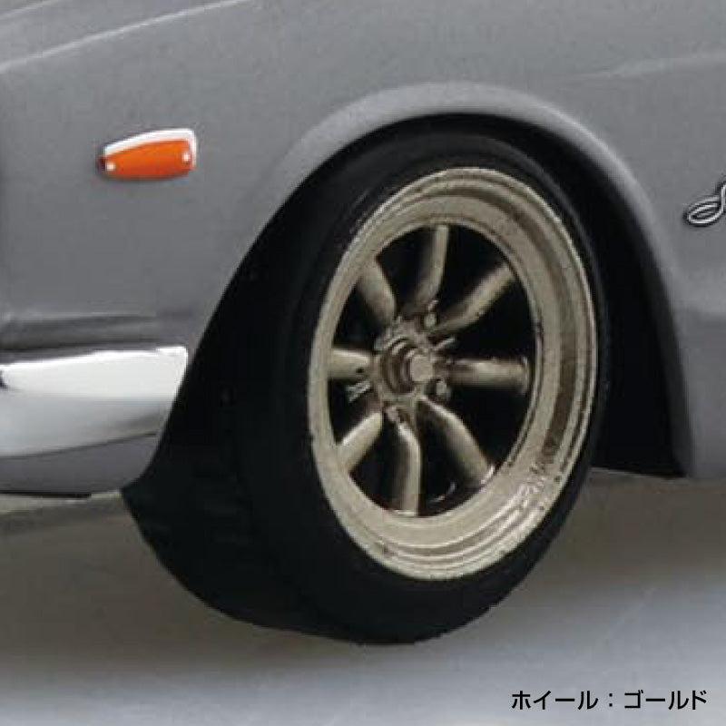 1/32 楽プラ スナップキット ニッサン C10 スカイライン 2000GT-R カスタムホイール (シルバー)