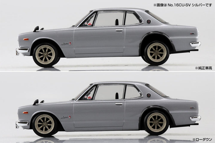 1/32 楽プラ スナップキット ニッサン C10 スカイライン 2000GT-R カスタムホイール (シルバー)