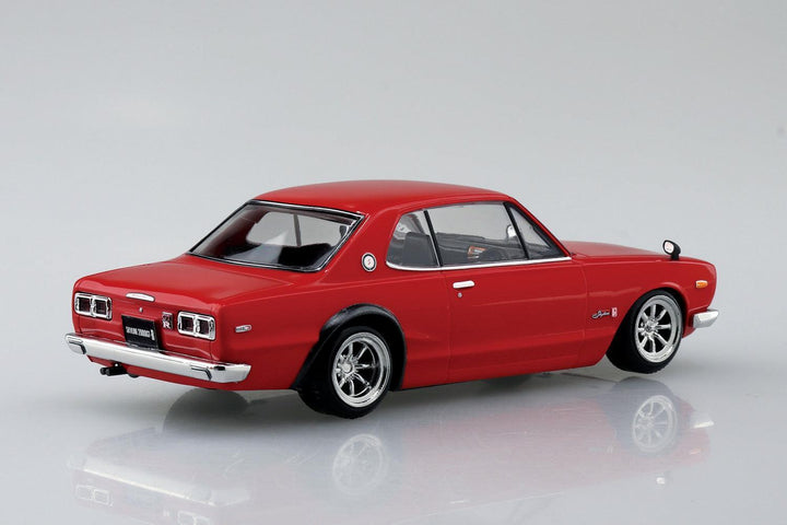 1/32 楽プラ スナップキット ニッサン C10 スカイライン 2000GT-R カスタムホイール (レッド)