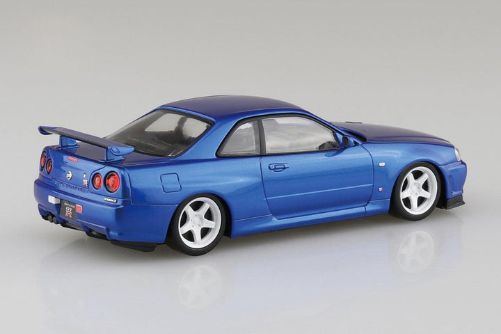 1/32 楽プラ スナップキット ニッサン R34スカイラインGT-R カスタムホイール(ベイサイドブルー)