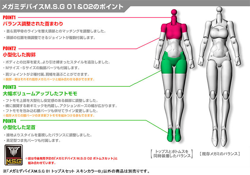 【再販】メガミデバイスM.S.G 01 トップスセット スキンカラーB 1/1スケール