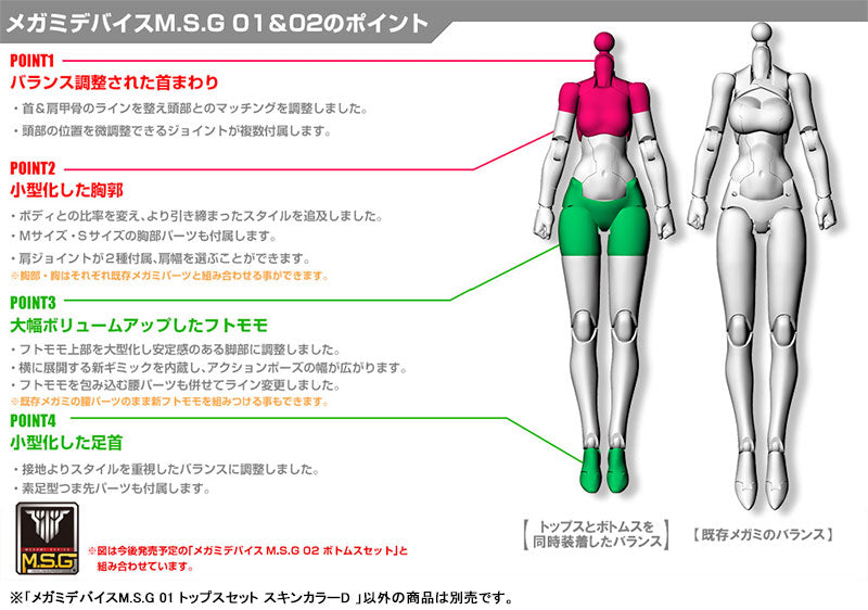 【再販】メガミデバイスM.S.G 01 トップスセット スキンカラーD 1/1スケール