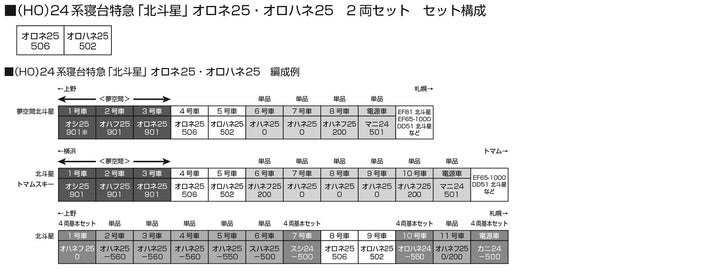 3-531 (HO)24系寝台特急「北斗星」 オロネ25・オロハネ25 2両セット