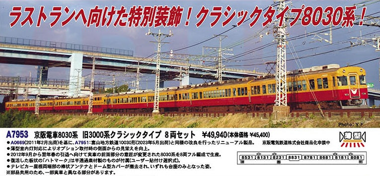 A7953 京阪電車8030系 旧3000系クラシックタイプ 8両セット – SOOTANG