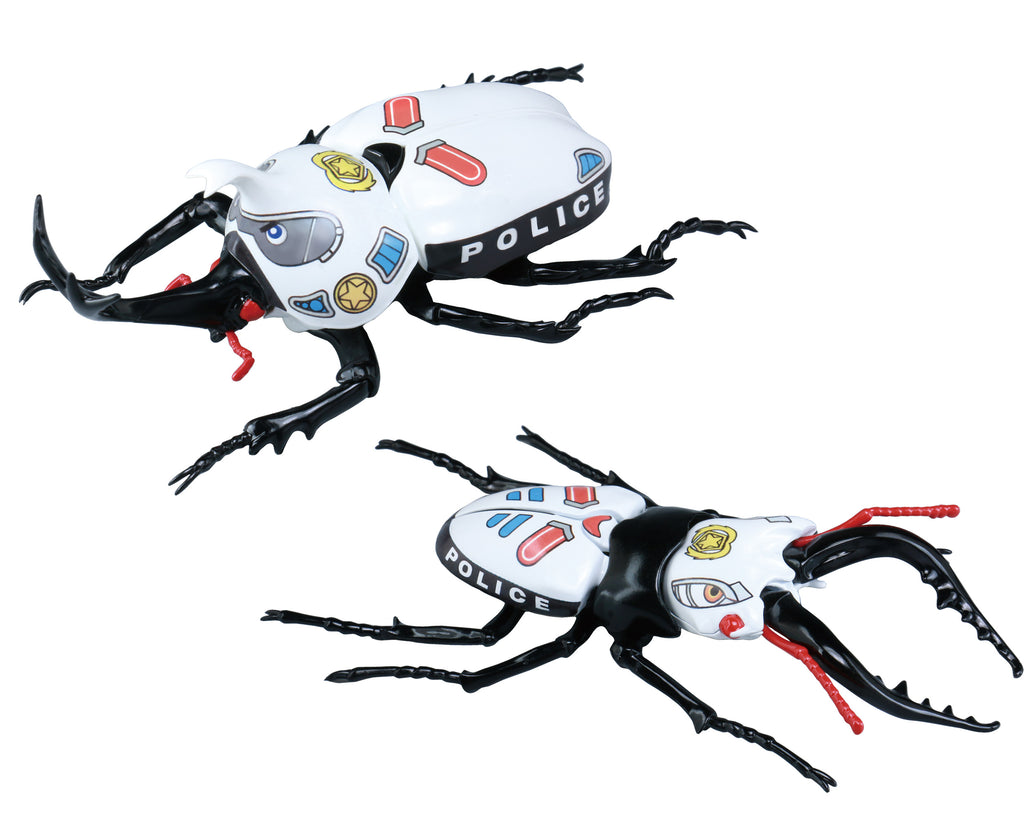 フジミ模型(Fujimi) はたらく くるま編 カブトムシ&クワガタムシ パトカー仕様セット 自由研究シリーズ 色分け済み組立キット