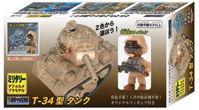 デフォルメプラモデル T-34型タンク(グレー)