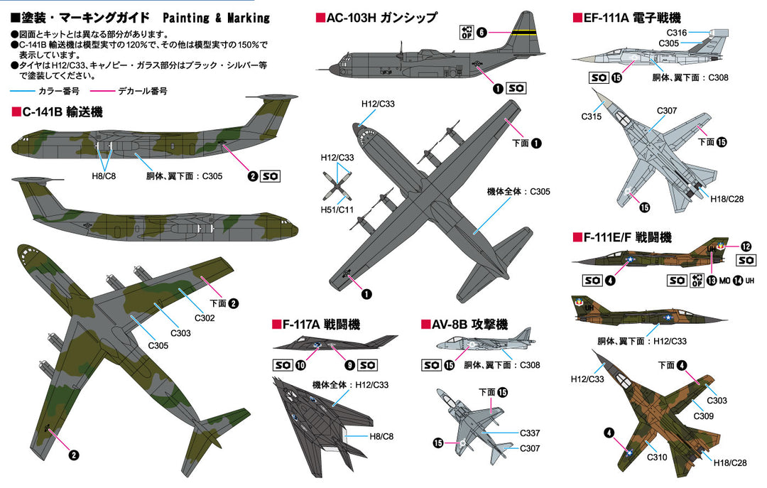 1/700 スカイウェーブシリーズ 現用アメリカ軍用機セット3 スペシャル メタル製 AC-119Kガンシップ 1機付き