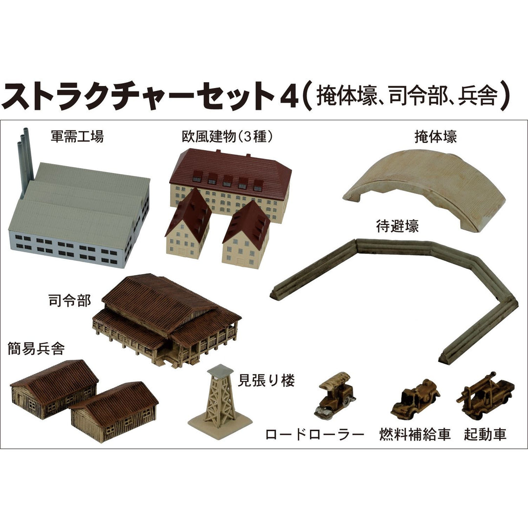 1/700 ストラクチャーセット 4(掩体壕、司令部、兵舎)