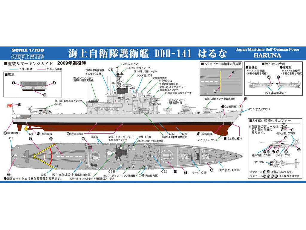 1/700 スカイウェーブシリーズ 海上自衛隊 護衛艦 DDH-141 はるな