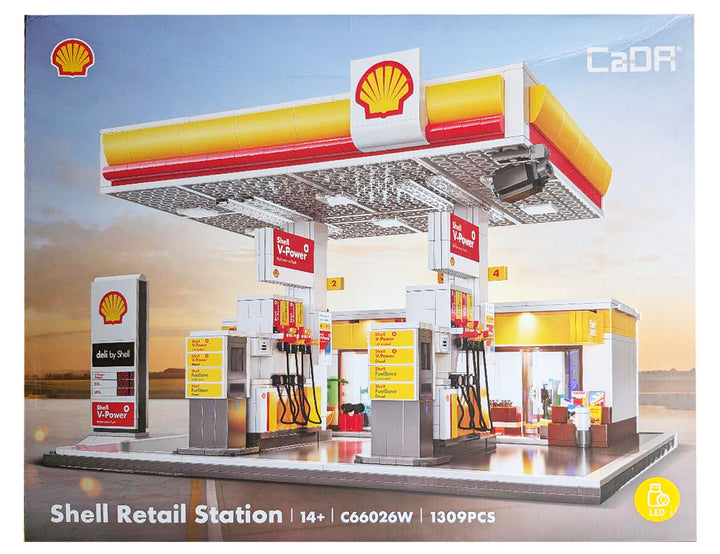 『Shell』ブロックキット ガソリンスタンド(大)