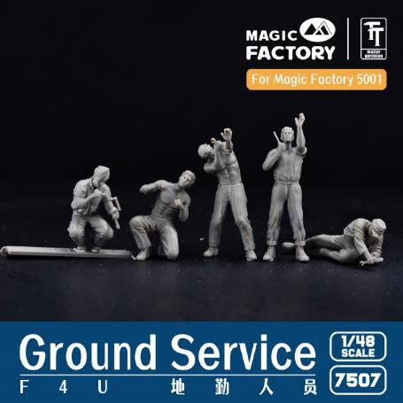 【セール商品】 1/48 F4U コルセア アメリカ海兵隊 整備兵 (5体セット)