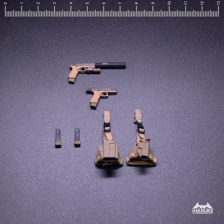 WM-01A ハンドガンセット コヨーテブラウン アクションフィギュア用完成品オプションパーツ 1/12スケール