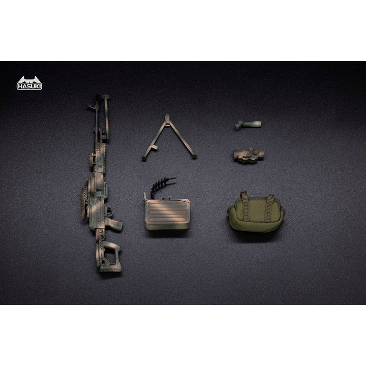 WM-05C 汎用機関銃セット ジャングルカモフラージュ アクションフィギュア用完成品オプションパーツ 1/12スケール