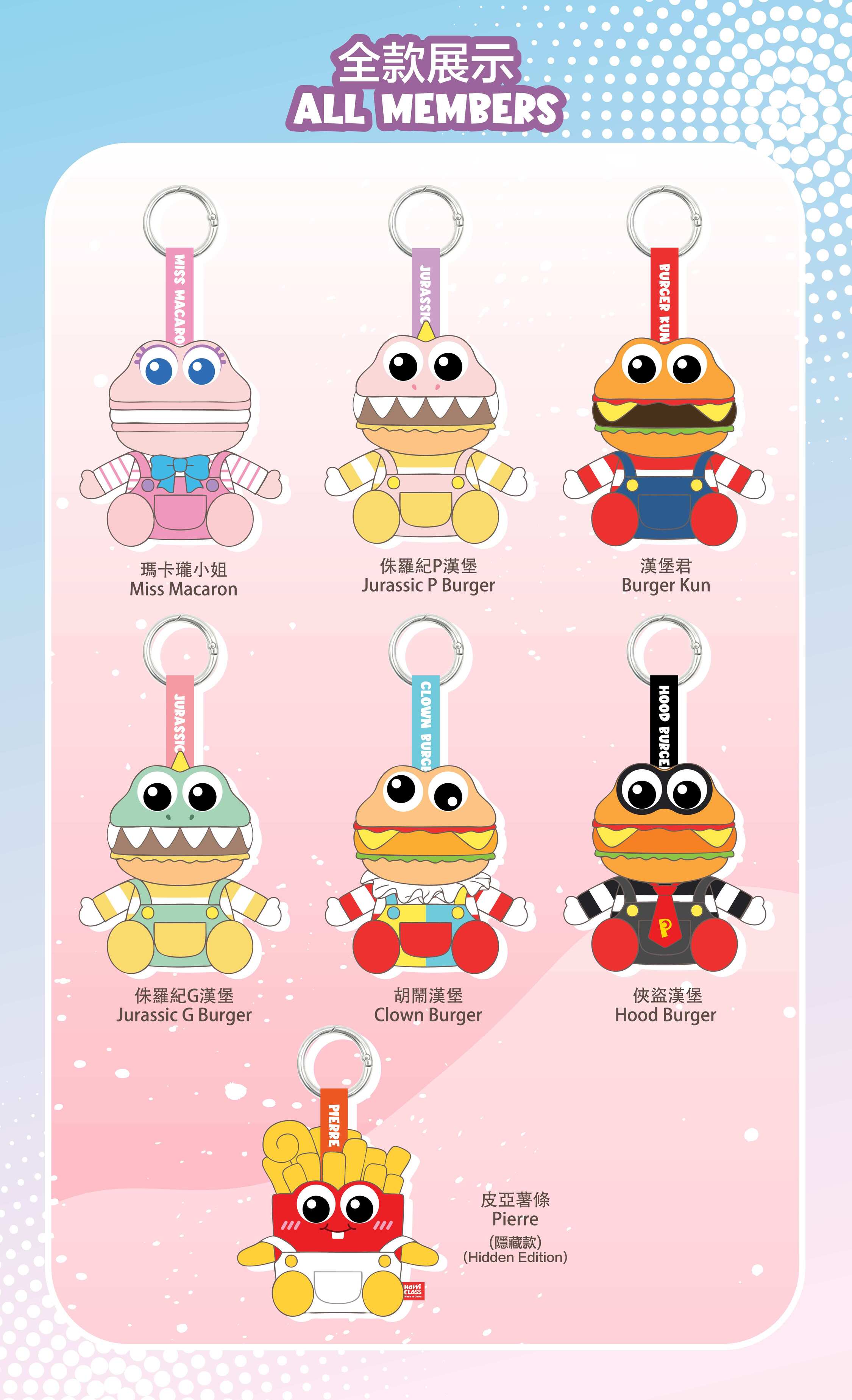 単品販売)バーガー君 ハッピークラス ぬいぐるみマスコット