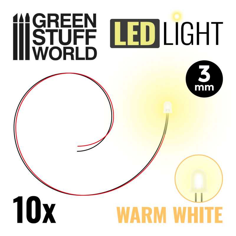 3mm LEDライト 電球色(ウォームホワイト)