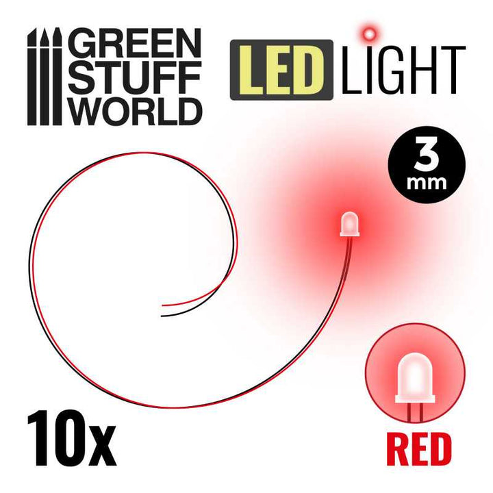 3mm LEDライト レッド