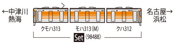 98488 313-8000系近郊電車(セントラルライナー)セット(３両)