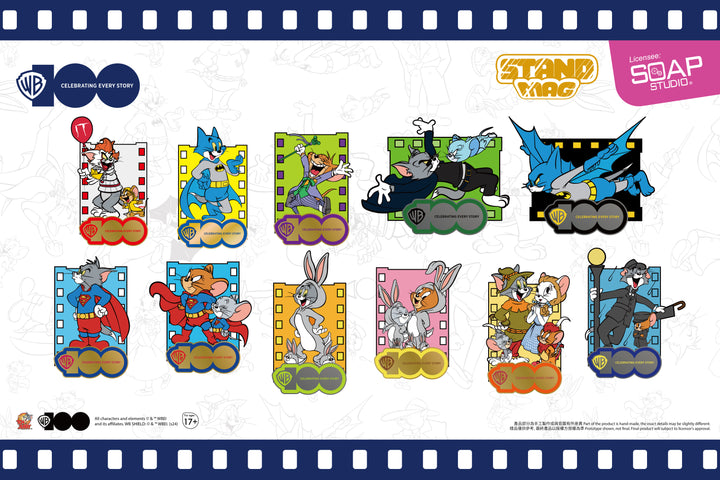 (単品販売)ワーナー・ブラザース100周年記念 トムとジェリー スタンディングマグネットバッジ ブラインドボックス