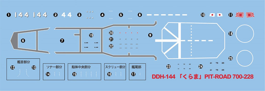 1/700 スカイウェーブシリーズ 海上自衛隊 護衛艦 DDH-144 くらま 旗・旗竿・艦名プレートエッチングパーツ付き