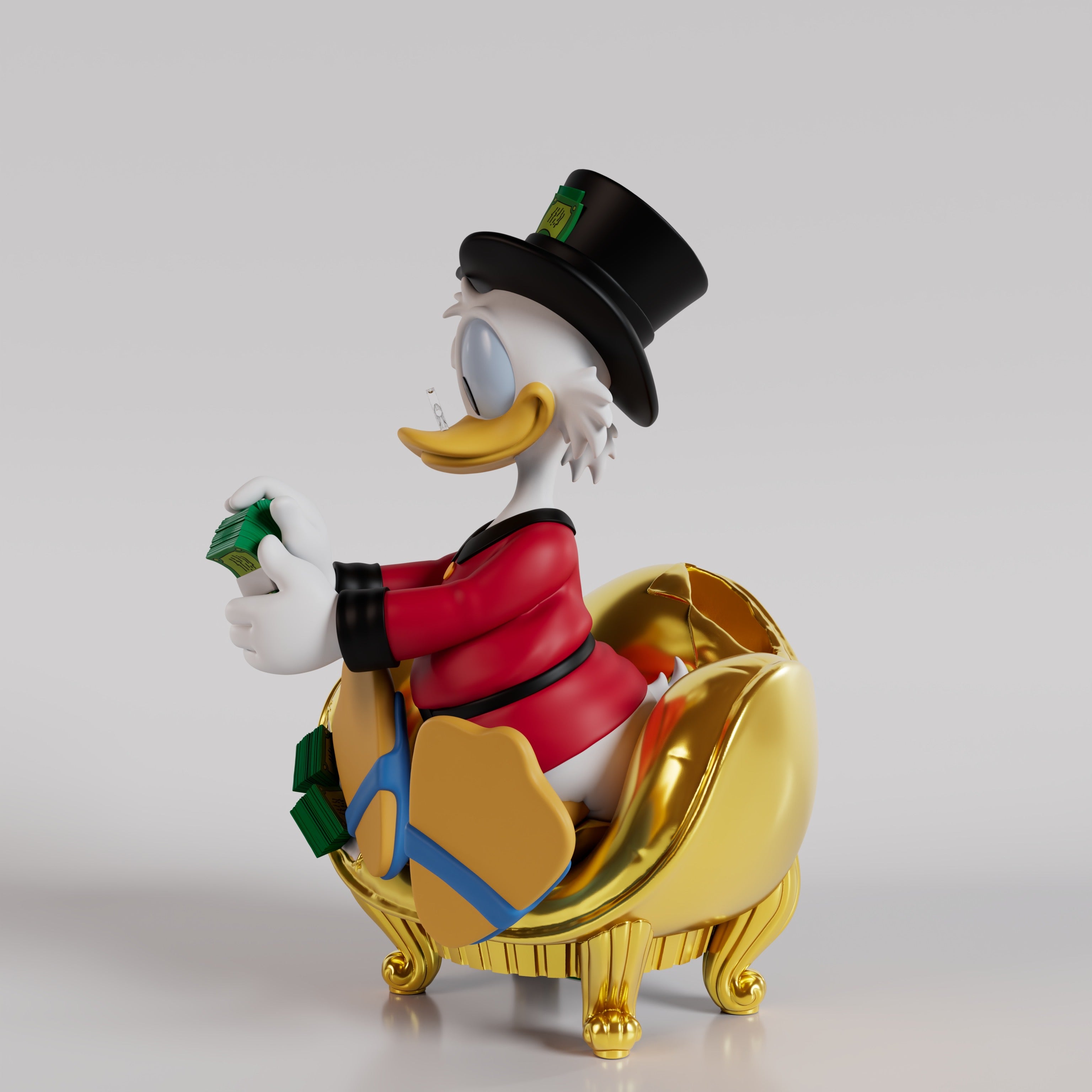 ディズニー　スクルージ・マクダック　置物　スクルージおじさん　フィギュア DISNEY (ディズニー) フィギュア 陶器製 @ スクルージ