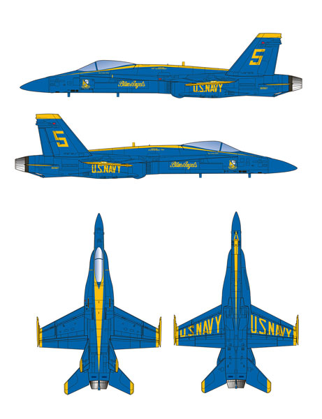 1/144 アメリカ海軍 F/A-18C ホーネット ブルーエンジェルス 2機セット