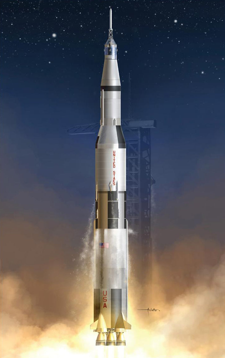 1/72 人類月に立つ アポロ計画 サターンV型ロケット アポロ11号ミッションエンブレム アクリルキーホルダー付属