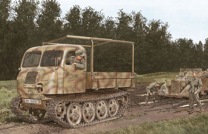 1/35 WW.II ドイツ軍 RSO/01 タイプ470 汎用トラクター マジックトラック/雪上/泥濘地用トラックパッド/ゴリアテ/工兵フィギュア2体付属 豪華セット