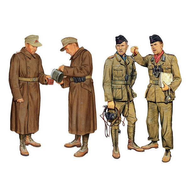 1/35 WW.II ドイツアフリカ軍団 DAK 戦車兵&コートを着た兵士 リビア 1941