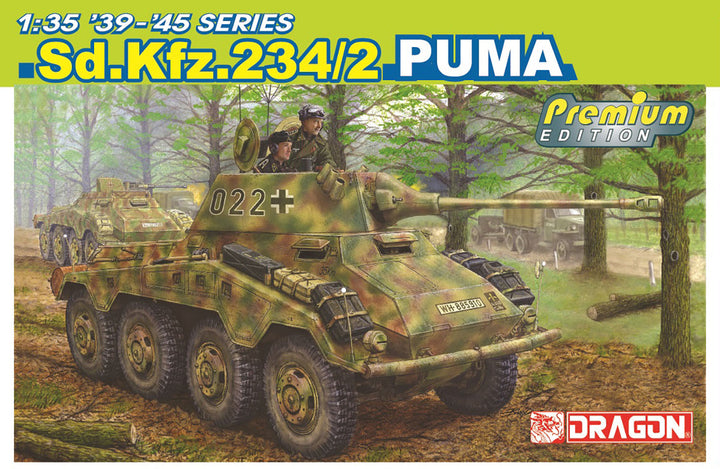 1/35 WW.II ドイツ軍 8輪重装甲車Sd.Kfz.234/2 プーマ アルミ砲身/3Dプリントマズルブレーキ/金属車幅ポール付属 豪華セット