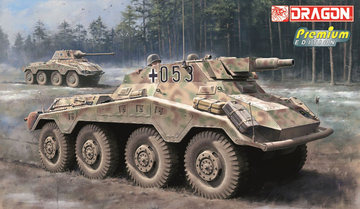 1/35 WW.II ドイツ軍 8輪重装甲車 Sd.Kfz.234/3 7.5cmKwK短砲身搭載型 アルミ砲身/金属車幅ポール/フィギュア4体付属 豪華仕様