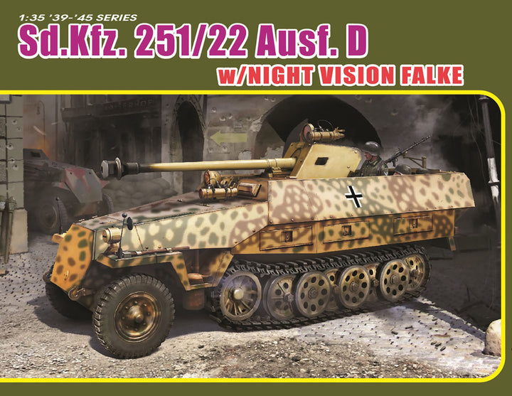 1/35 WW.II ドイツ軍 Sd.Kfz.251/22 Ausf.D 7.5cm Pak40搭載型 ナイトビジョン ファルケ EZトラック/フィギュア付属