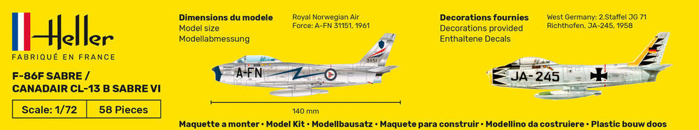 1/72 F-86F セイバー/カナディア CL-13 B セイバー VI