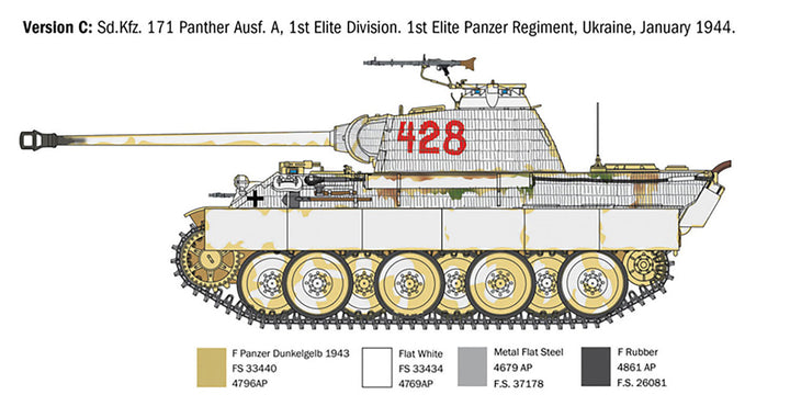 【再販】1/35 WW.II ドイツ軍 Sd.Kfz 171 パンター A型 ベルト履帯/デカール6種付属