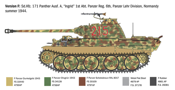【再販】1/35 WW.II ドイツ軍 Sd.Kfz 171 パンター A型 ベルト履帯/デカール6種付属