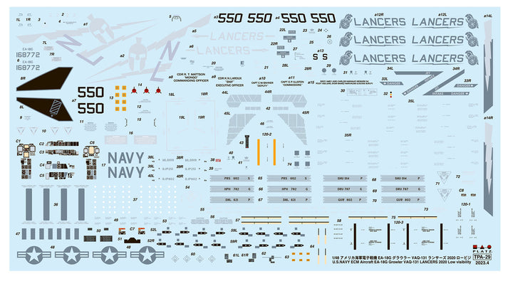 1/48 アメリカ海軍 電子戦機 EA-18G グラウラー VAQ-131 ランサーズ 2020 ロービジ