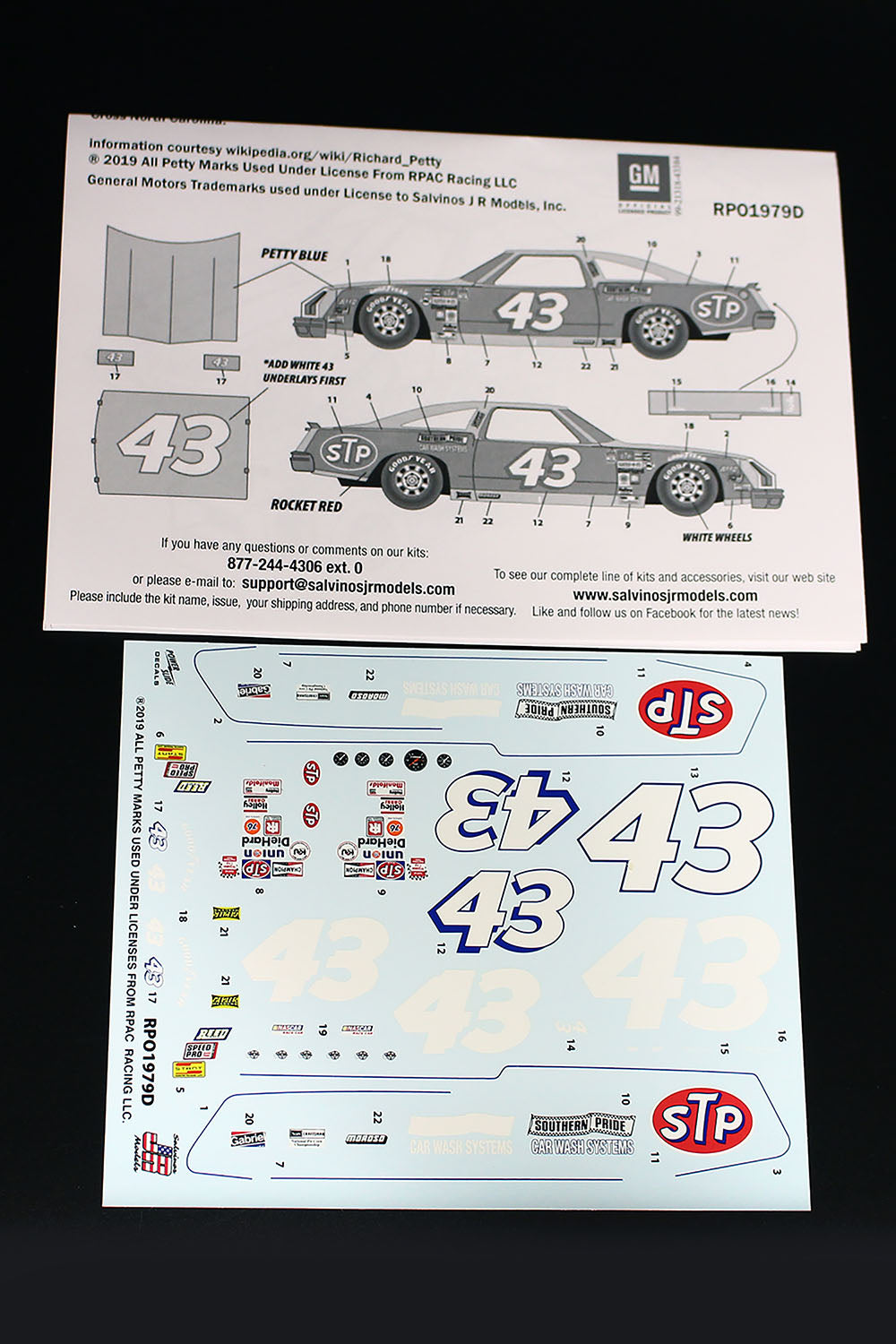 Salvinos JR Models(サルビノス J・R モデル) NASCAR 1979 デイトナ500ウイナー オールズモビル442 #43 "リチャード・ペティ" 1/25スケール 未塗装組立キット