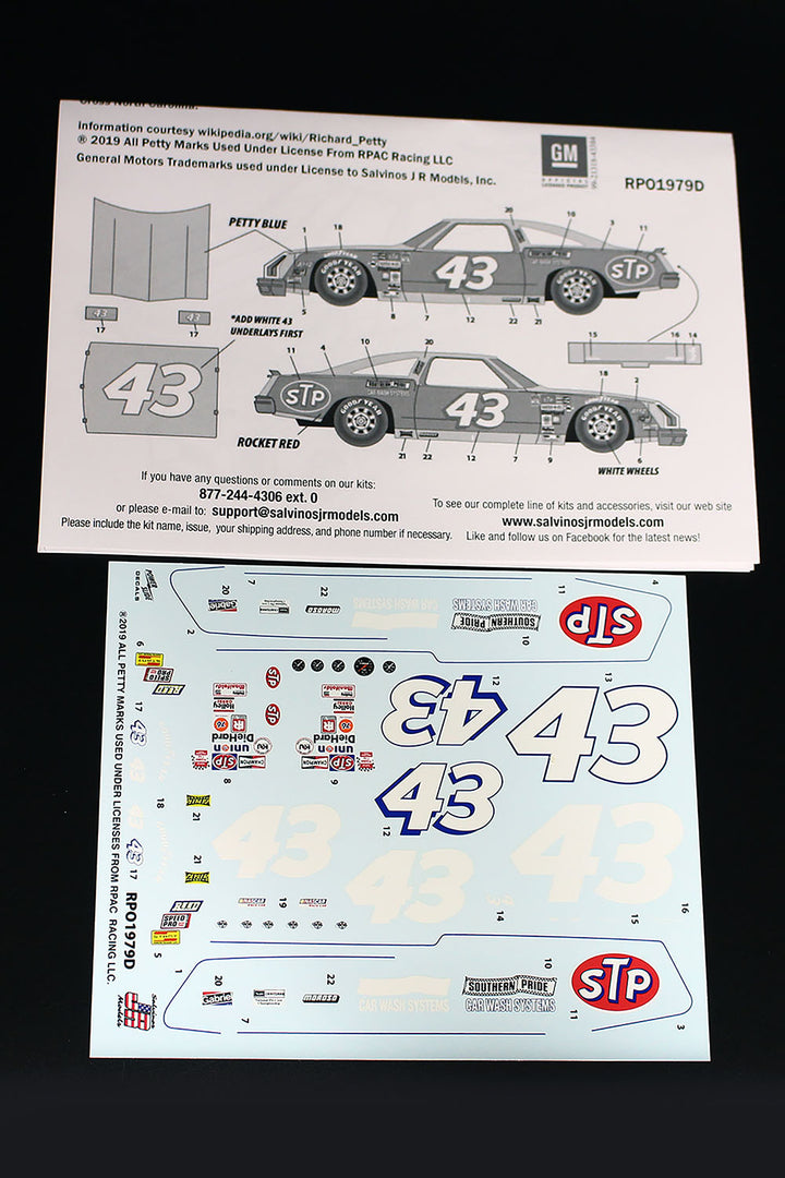 Salvinos JR Models(サルビノス J・R モデル) NASCAR 1979 デイトナ500ウイナー オールズモビル442 #43 "リチャード・ペティ" 1/25スケール 未塗装組立キット