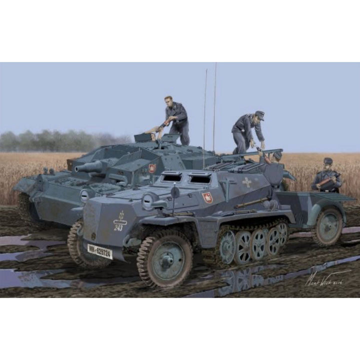 DRAGON(ドラゴン) WW.II ドイツ軍 Sd.Kfz.252 軽装甲弾薬運搬車 w/ Sd.Ah.32/1 トレーラー 1/35スケール 未塗装組立キット