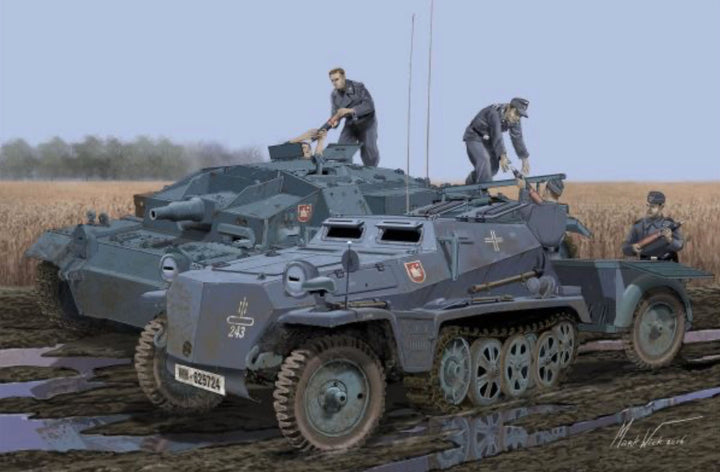 DRAGON(ドラゴン) WW.II ドイツ軍 Sd.Kfz.252 軽装甲弾薬運搬車 w/ Sd.Ah.32/1 トレーラー 1/35スケール 未塗装組立キット