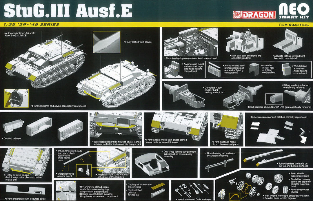 DRAGON(ドラゴン) ＷＷ.II ドイツ軍 III号突撃砲E型/NEOスマートキット 1/35スケール 未塗装組立キット