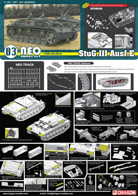DRAGON(ドラゴン) ＷＷ.II ドイツ軍 III号突撃砲E型/NEOスマートキット 1/35スケール 未塗装組立キット