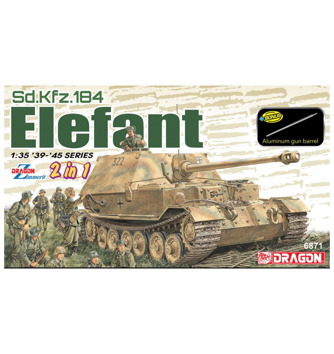 数量は多い  DRAGON（ドラゴン） WW.II ドイツ軍 Sd.Kfz.184エレファント 重 主力戦車（MBT）