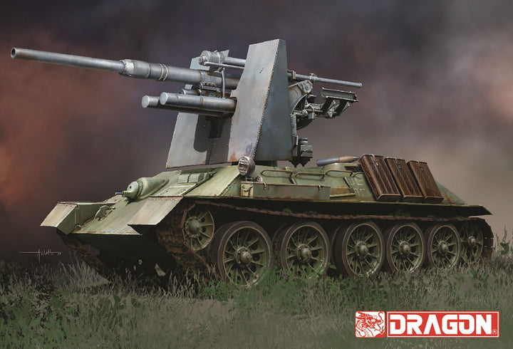 DRAGON(ドラゴン) WW.II ドイツ軍 T-34 747(r) 8.8cm Flak 36/37 搭載型 1/35スケール 未塗装組立キット