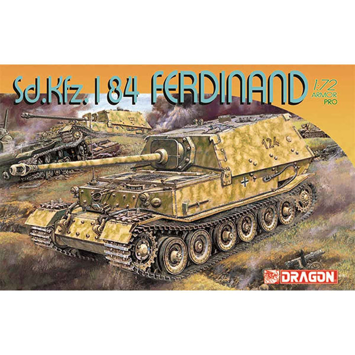 DRAGON（ドラゴン） WW.II ドイツ軍 Sd.Kfz.184フェルディナンド 重駆逐戦車 1/72スケール 未塗装組立キット