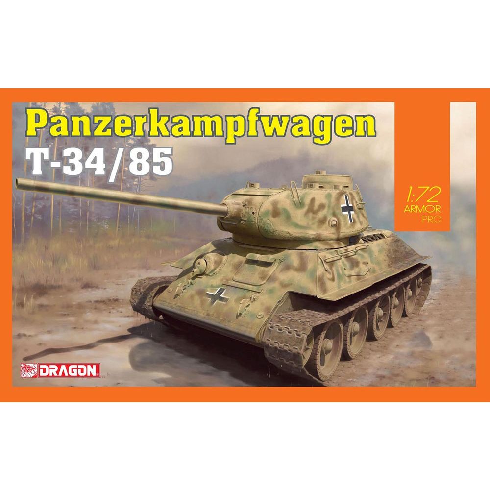 DRAGON(ドラゴン) WW.II ドイツ軍 鹵獲戦車 T-34/85 1/72スケール 未塗装組立キット