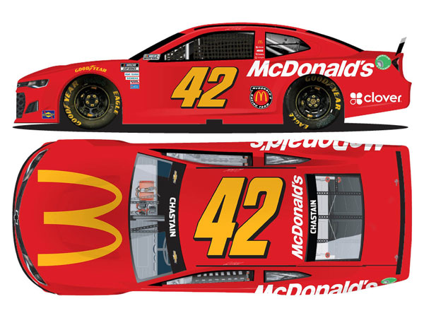 LiONEL Racing(ライオネルレーシング) "ロス・チャステイン" #42 マクドナルド スローバック シボレー カマロ NASCAR 2021 1/64スケールミニカー
