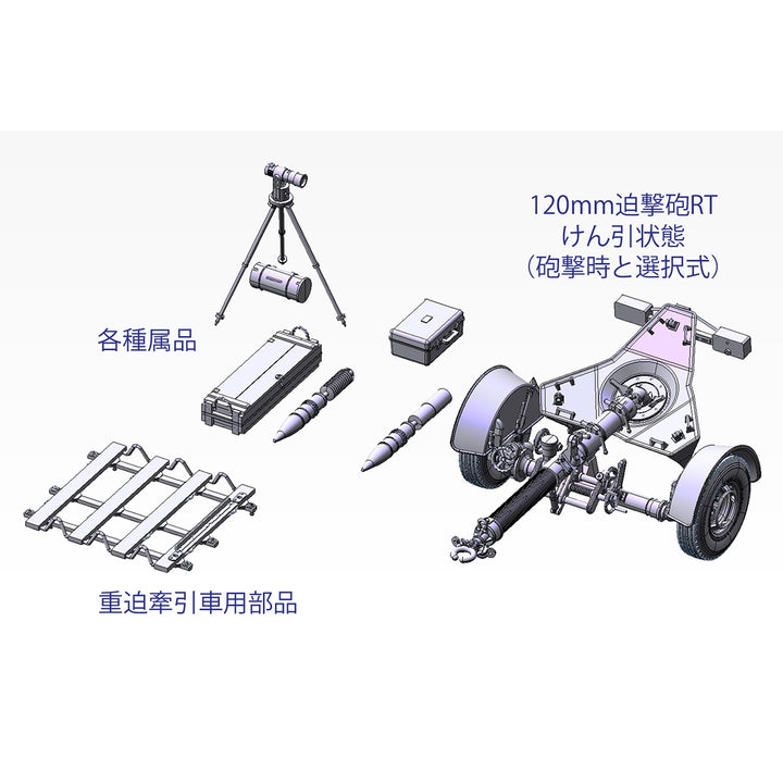 1/35 陸上自衛隊 120mm迫撃砲RT w/重迫牽引車