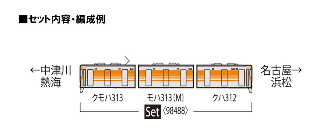 98488 313-8000系近郊電車(セントラルライナー)セット(３両)